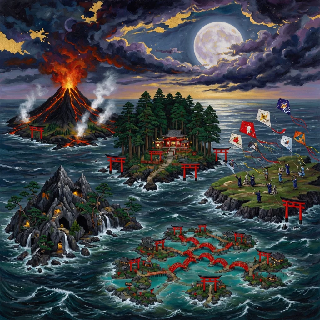 The Five Great Islands world-lore artwork